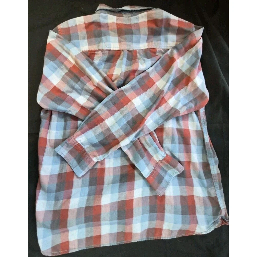 The North Face Light Flannel Long Sleeve Shirt Mens Size Large Plaid Hiking